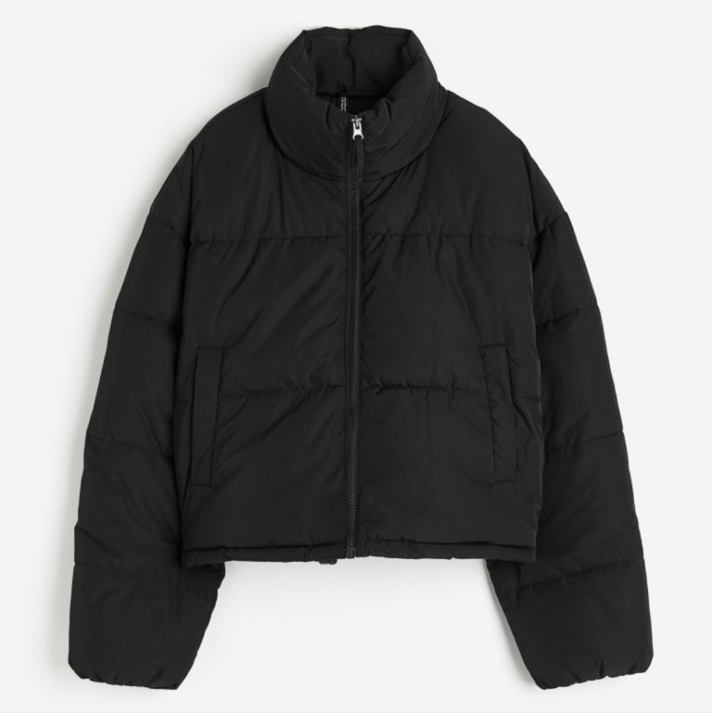 New H&M Puffer Jacket Size XL Black Puffer Winter Coat Womens Puffer Jacket